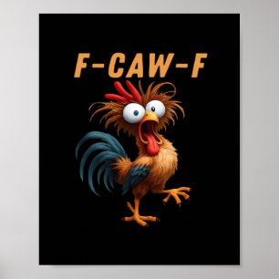 F-Caw-F Gothic Crow Humor Lustig Vintage Stil Poster