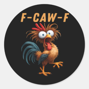 F-Caw-F Gothic Crow Humor Lustig Vintage Stil Runder Aufkleber