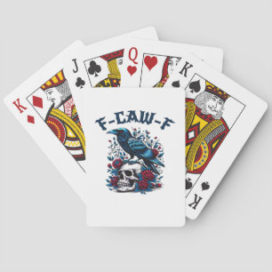 F-Caw-F Gothic Crow Raven Skull Klassiker Spielkarten
