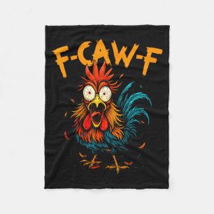 F Caw F Hahn Lustiger Vogel Fcawf Huhn Kaffee Fleecedecke