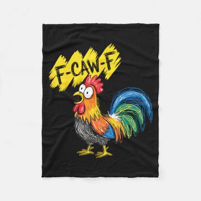 F Caw F Hahn Lustiger Vogel Fcawf Hühnerflüsterer Fleecedecke (Vorderseite)