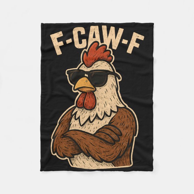 F Caw F Hahn Lustiger Vogel Fcawf Hühnerflüsterer Fleecedecke (Vorderseite)