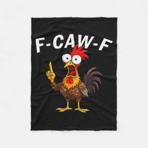 F Caw F Hahn Lustiger Vogel Fcawf Hühnerflüsterer Fleecedecke