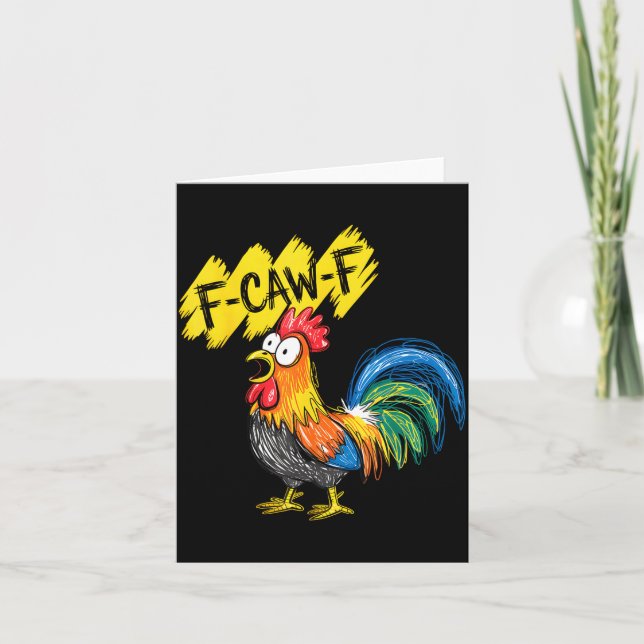F Caw F Hahn Lustiger Vogel Fcawf Hühnerflüsterer Karte (Vorderseite)