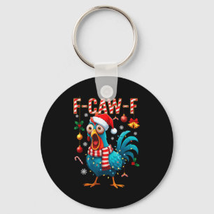 F-caw-f Hahn Meme Lustig Huhn Fcawk Weihnachten Schlüsselanhänger