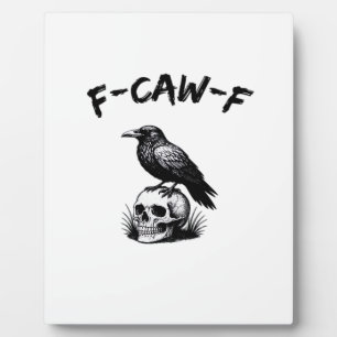 F-Caw-F Halloween-Rabe-Totenkopf-Gothik-Humor Lust Fotoplatte