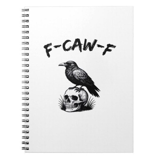 F Caw F Halloween Raven Skull Gothic Humor Design Notizblock (Vorderseite)