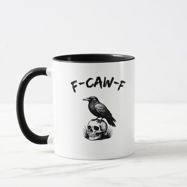 F-Caw-F Halloween Raven Skull Gothic Humor Funny C Tasse (Links)