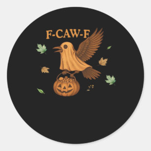F-Caw-F Halloween Retro Klassiker Runder Aufkleber