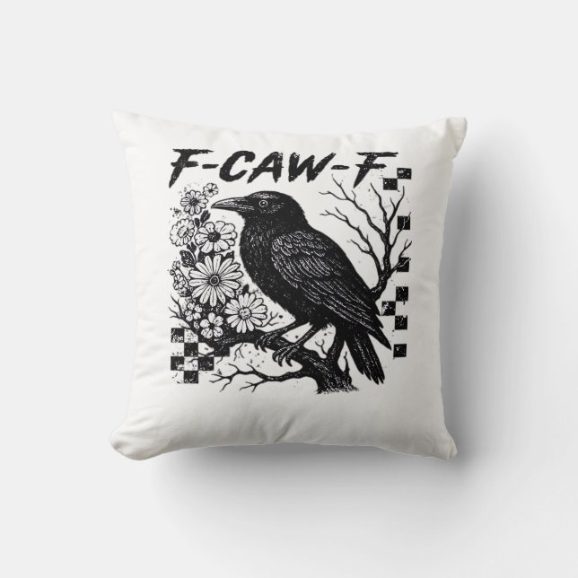 F-Caw-F Halloween-Vogel Kissen (Vorderseite)