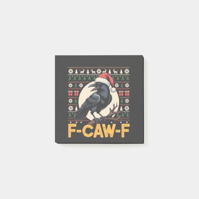 F-Caw-F Hässlicher Weihnachtspullover Lustiger Rab Post-it Klebezettel (Vorderseite)