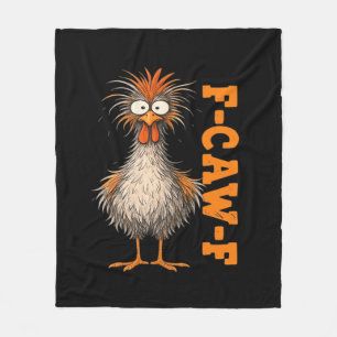 F-Caw-F-Huhn Eifrig Bunter Lustiger Hahn Ich Fleecedecke