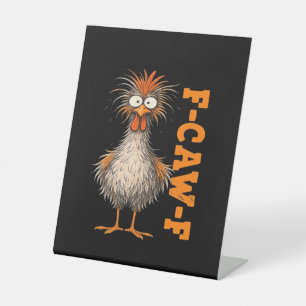 F-Caw-F-Huhn Eifrig Bunter Lustiger Hahn Ich Sockelschild