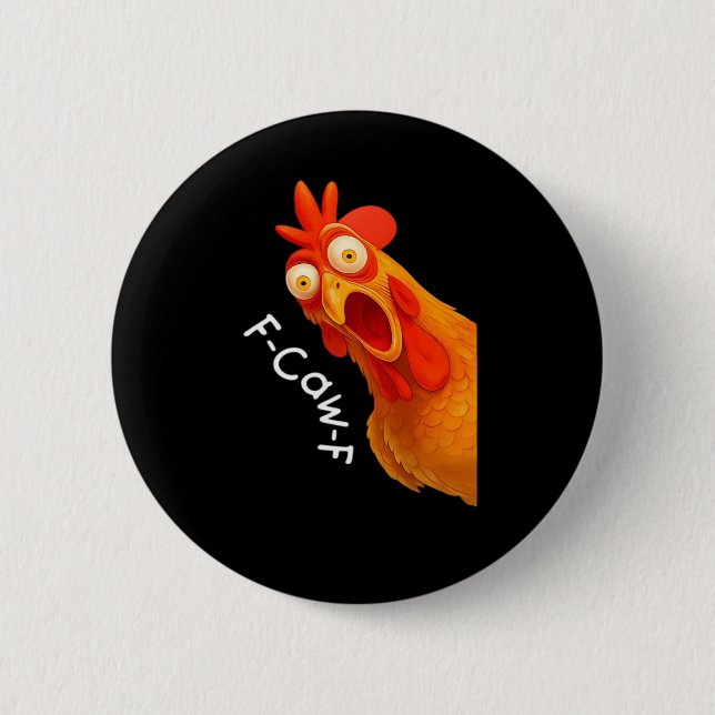 F-Caw-F Huhn Essential Classic Retro Button (Vorderseite)