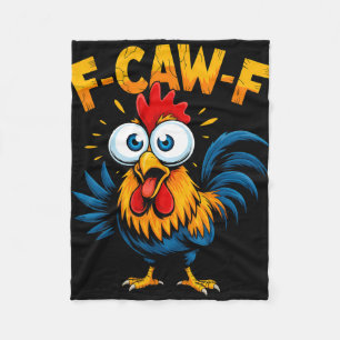 F-caw-f Huhn Fcawf Hahn Lustiges Meme Fleecedecke