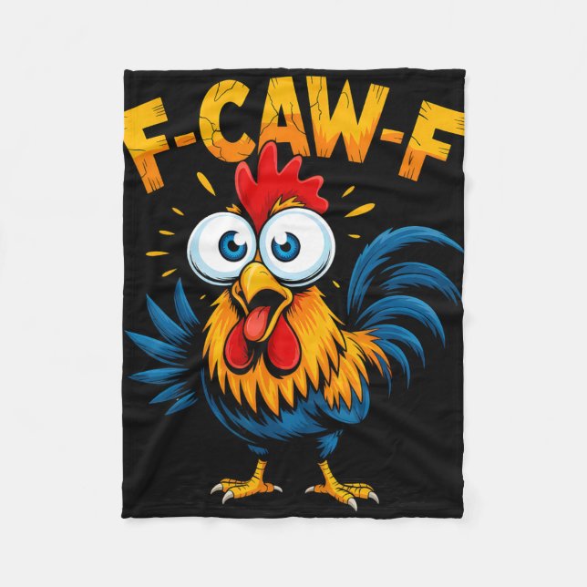 F-caw-f Huhn Fcawf Hahn Lustiges Meme  Fleecedecke (Vorderseite)