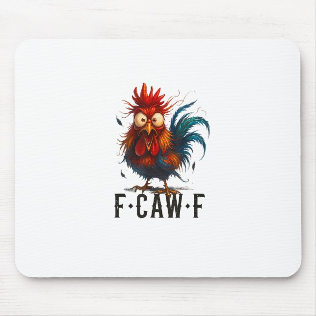 F-Caw-F Huhn Hahn Lustiges Meme Mousepad (Vorne)