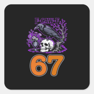 F-Caw-F Huhn Halloween Klassiker Lustig Trendig Quadratischer Aufkleber