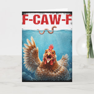 F-caw-f Huhn Henne Humorvoll Jagd Wurm Lustig Karte