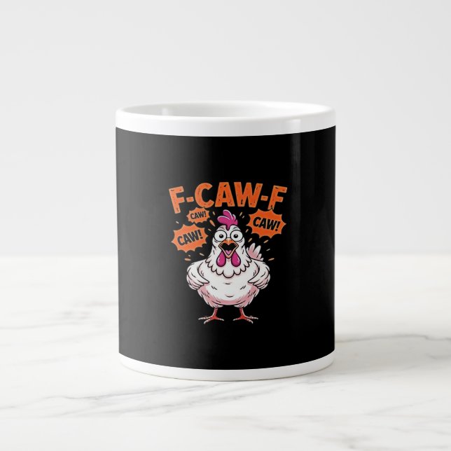 F-Caw-F Huhn Klassisch Cool Einzigartig Jumbo-Tasse (Vorderseite)
