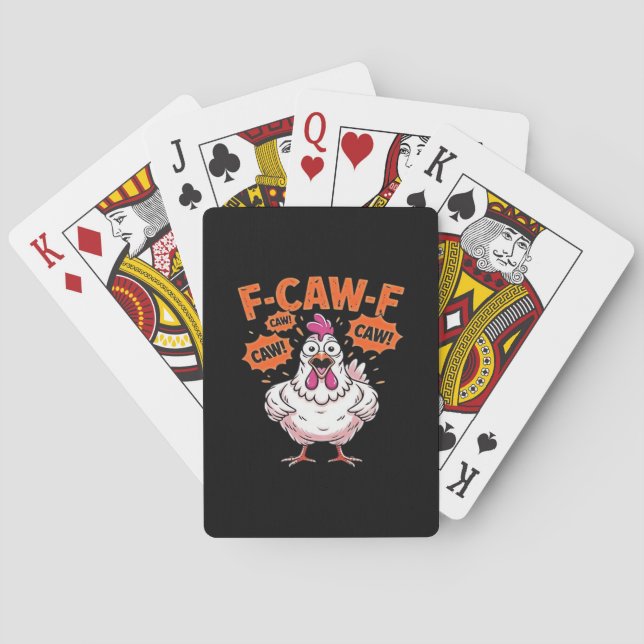 F-Caw-F Huhn Klassisch Cool Einzigartig Spielkarten (Rückseite)
