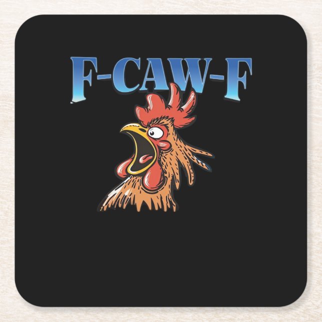 F-Caw-F Huhn Klassisch Kühl Einzigartig Rechteckiger Pappuntersetzer (Vorderseite)