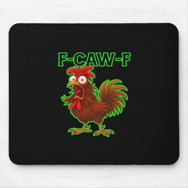 F-Caw-F Huhn Klassisches Retro-Grafik Mousepad (Vorne)