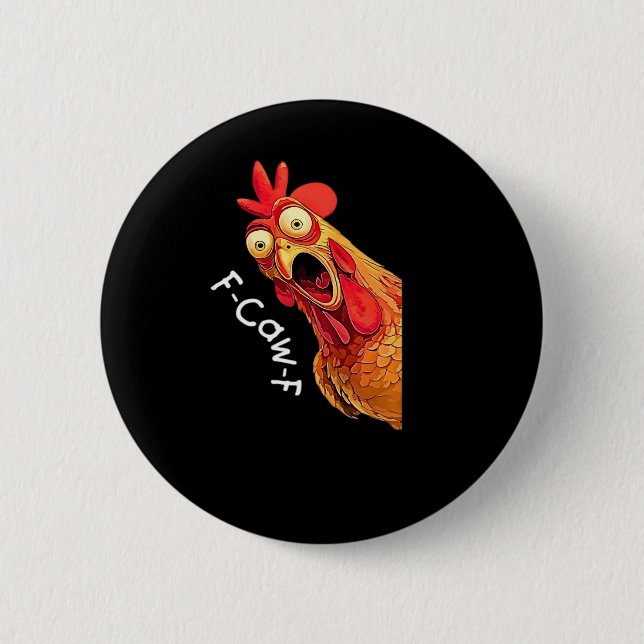F-Caw-F-Huhn Klassisches Vintage-Grafik Button (Vorderseite)