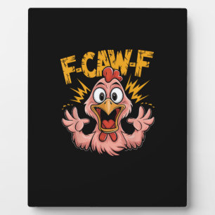 F Caw F Huhn Lustig FCawF Hahn F-Caw-F Huhn Fotoplatte