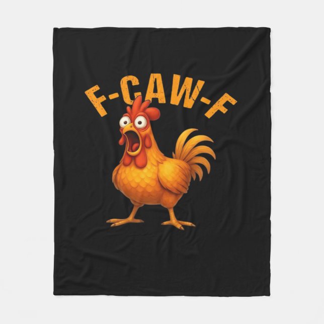F-Caw-F Huhn Lustig Trendig Fleecedecke (Vorderseite)