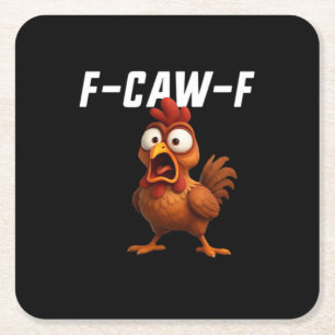 F-Caw-F Huhn Lustiges Huhn F-Caw-F Gear Cool Un Rechteckiger Pappuntersetzer