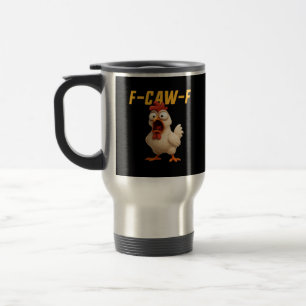 F-Caw-F Huhn Lustiges Huhn F-Caw-F Zahnrad Vintage Reisebecher