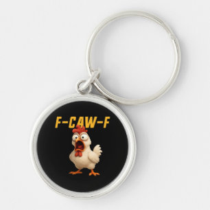 F-Caw-F Huhn Lustiges Huhn F-Caw-F Zahnrad Vintage Schlüsselanhänger