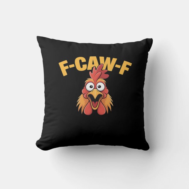 F-Caw-F Huhn Lustiges Huhn Kreatives Grafik Kissen (Vorderseite)