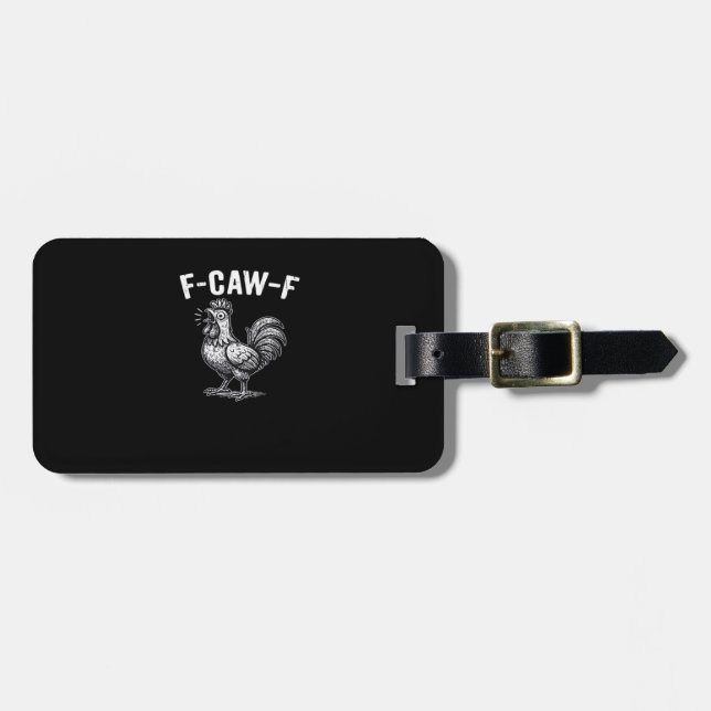 F-Caw-F Huhn Retro-Grafik Gepäckanhänger (Vorderseite horizontal)