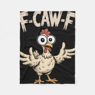 F-caw-f Huhn Weite Augen Lustiger Bauernhof Cartoo Fleecedecke