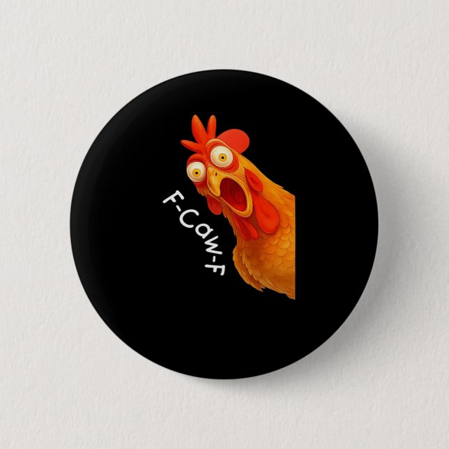 F-Caw-F Huhn Wesentlich Minimal Sauber Button (Vorderseite)