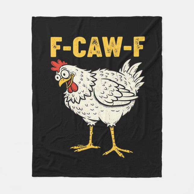 F-Caw-F Hühnchen Klassisch Retro Cool Fleecedecke (Vorderseite)