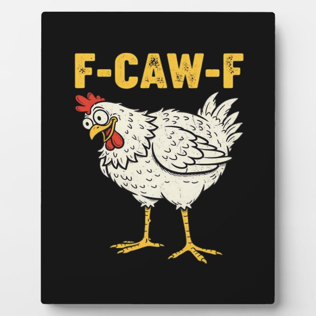 F-Caw-F Hühnchen Klassisch Retro Cool Fotoplatte (Vorderseite)