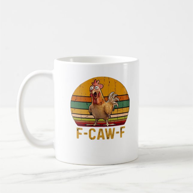 F-Caw-F Hühner Humor Essential Minimal Sauber Kaffeetasse (Links)