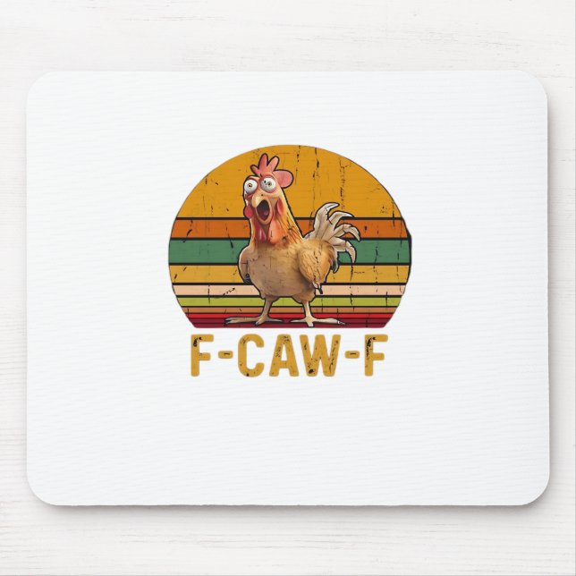 F-Caw-F Hühner Humor Essential Minimal Sauber Mousepad (Vorne)