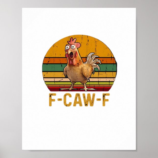 F-Caw-F Hühner Humor Essential Minimal Sauber Poster (Vorne)