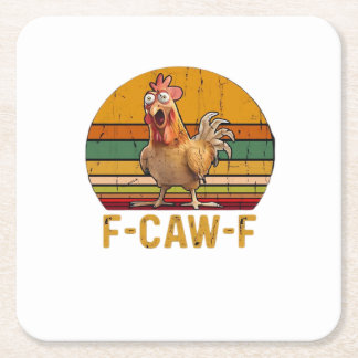 F-Caw-F Hühner Humor Essential Minimal Sauber Rechteckiger Pappuntersetzer