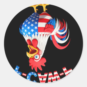F-caw-f Hühner Humor Zitat Hahn Meme Lustig USA Runder Aufkleber
