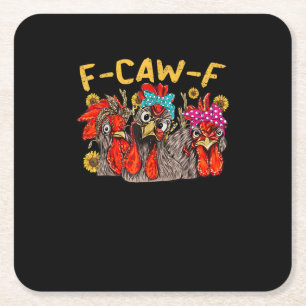 F-Caw-F Hühner-T-Shirt Männer Frauen Lustiges F-Ca Rechteckiger Pappuntersetzer