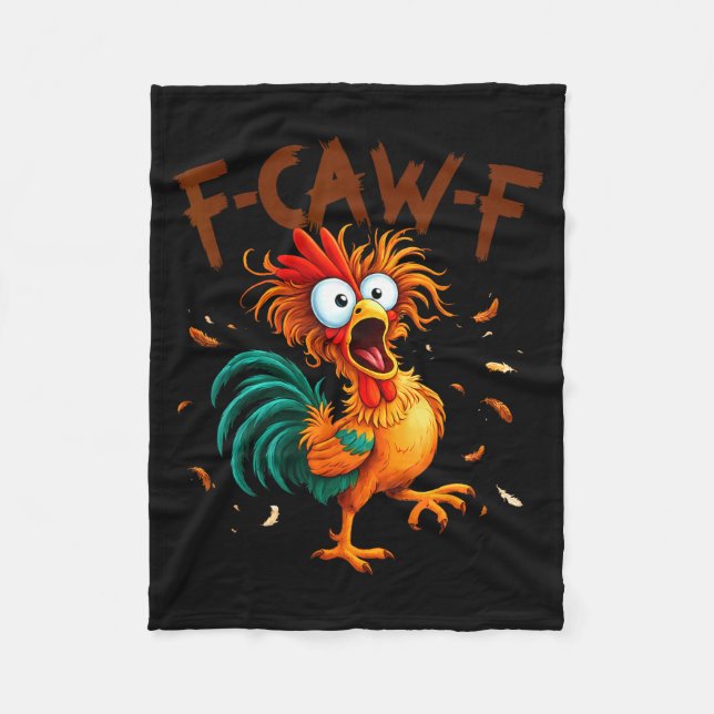 F-caw-f Hühner Zitat Hahn Fcawf Lustig Fawk Off Fleecedecke (Vorderseite)