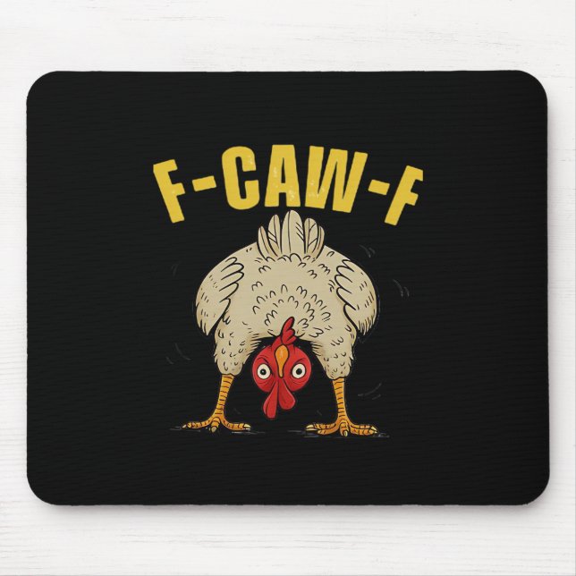 F-Caw-F Humor Gothic Crow Funny Aesthetic Style Mousepad (Vorne)