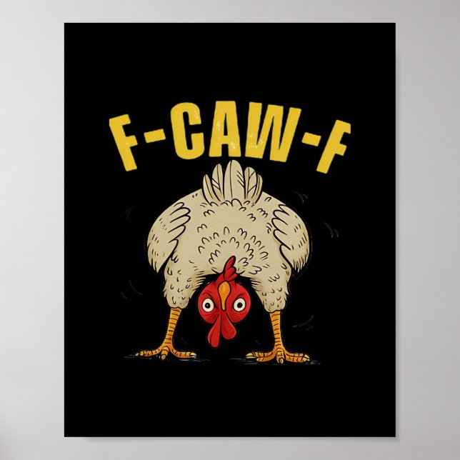 F-Caw-F Humor Gothic Crow Funny Aesthetic Style Poster (Vorne)