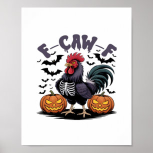F Caw F Humor Krähe Gothic Lustiger Stil Poster