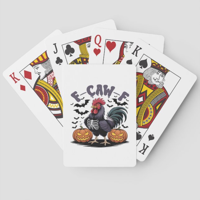 F Caw F Humor Krähe Gothic Lustiger Stil Spielkarten (Rückseite)